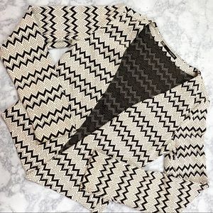 Maurices Black and Off White Chevron Blazer